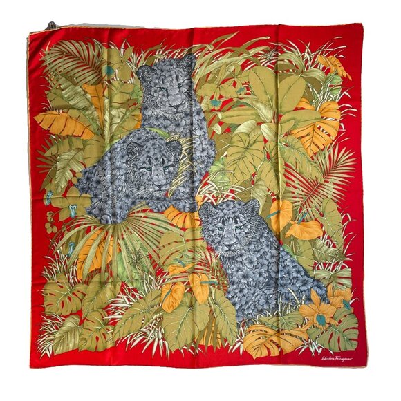 Salvatore Ferragamo Silk Scarf – Jungle Cubs Design - Picture 1 of 14